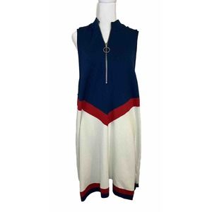 Show Me Your Mumu Zoe Zip Dress XXL Sweater Red White And Blue Dress